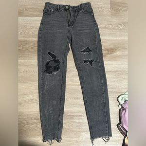 Black distressed jeans
